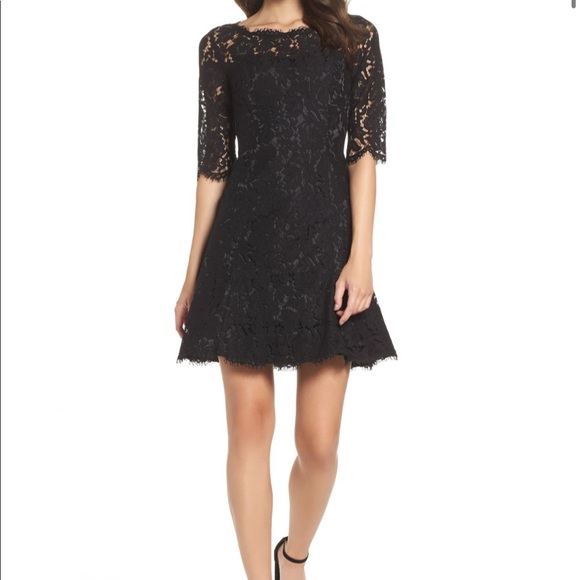 lace fit & flare cocktail dress eliza j